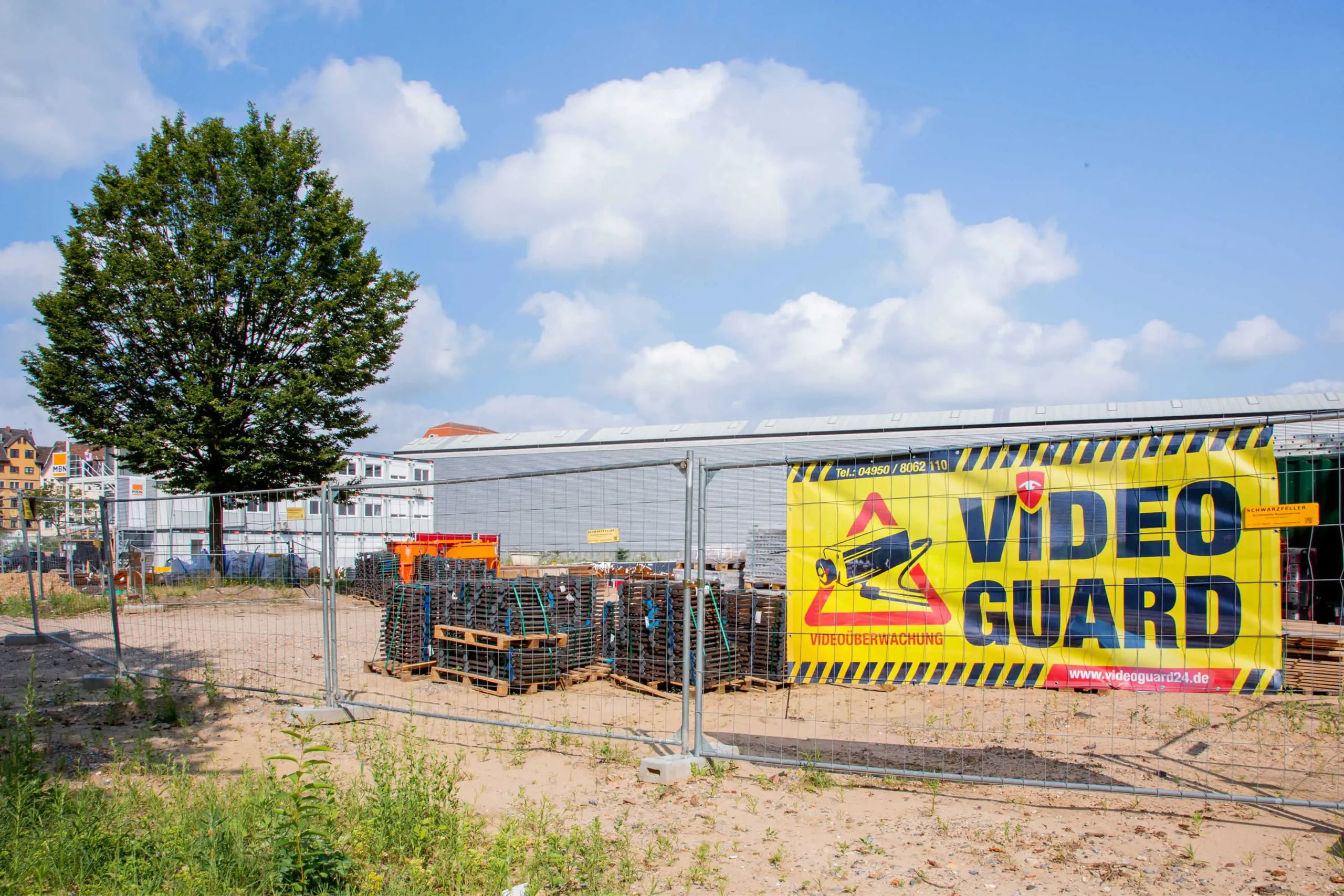 GDPR banner on the fence for video surveillance