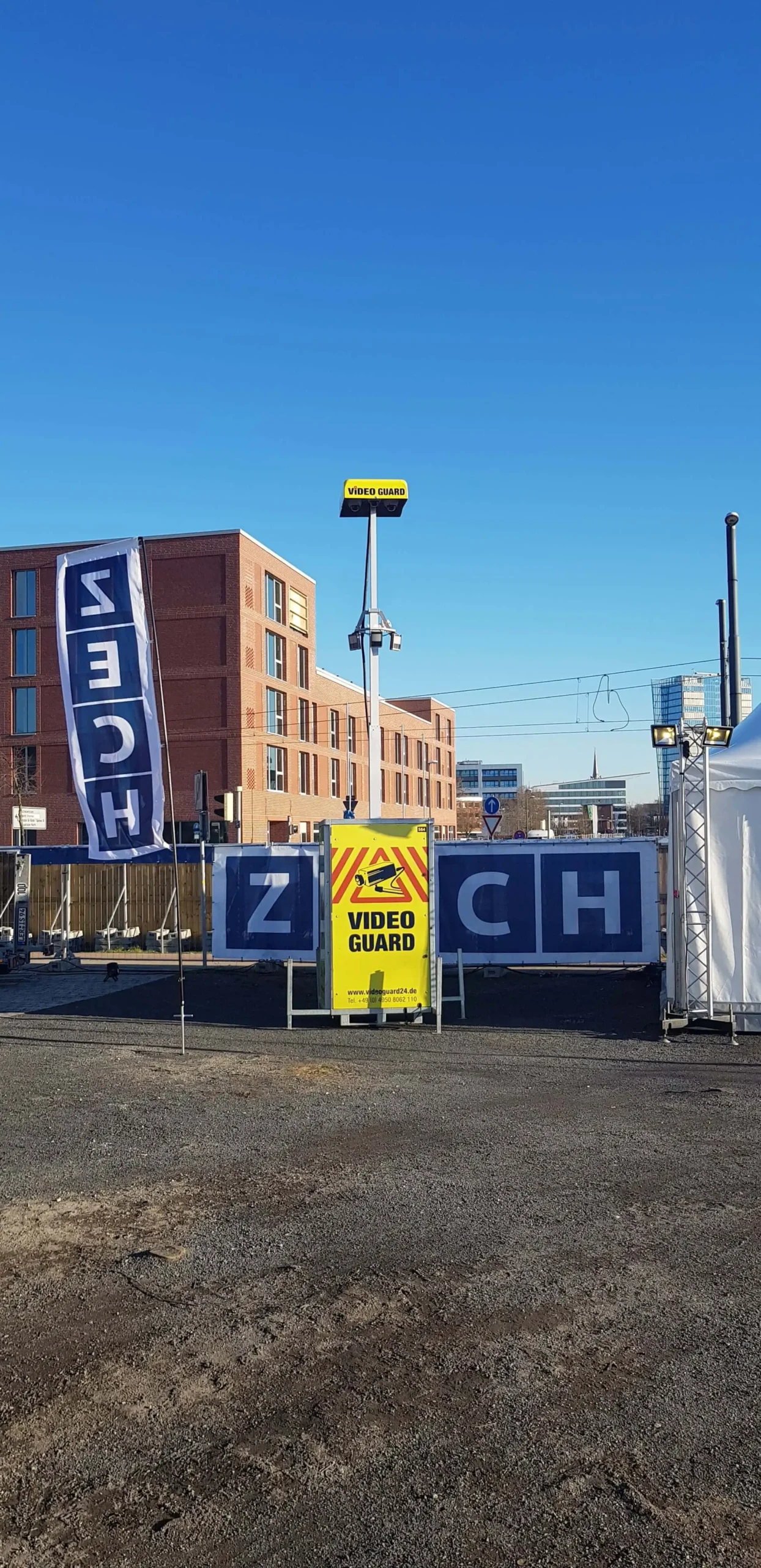 Video Guard tower guards the Zech HQ